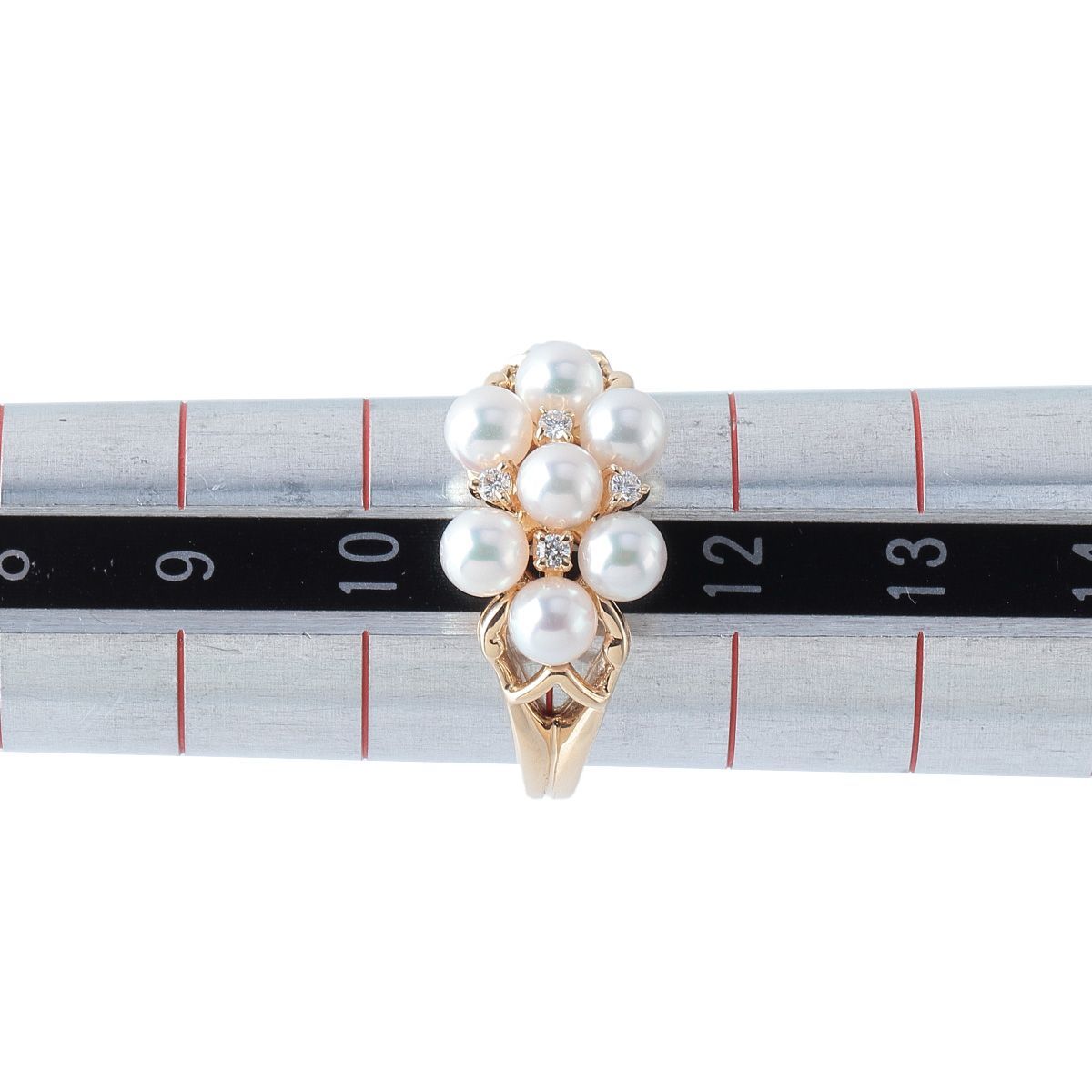 ミキモト ベビーパール ダイヤ リング アコヤ真珠 約2.5mm 11号 K18YG