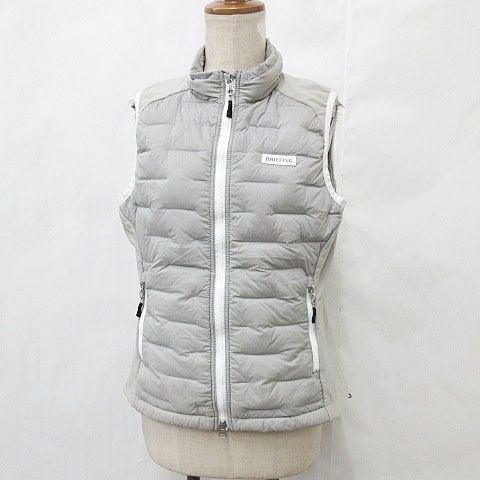 ブリーフィング BRIEFING ゴルフ スポーツウエア ベスト ダウンベスト ストレッチ ジップアップ スタンド グレー 白 ホワイト M