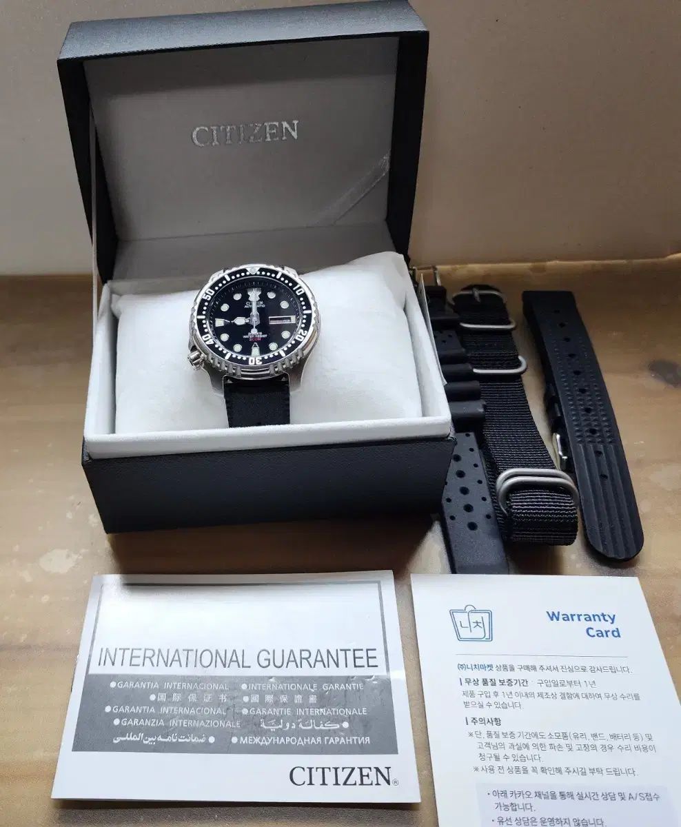 CITIZEN シチズン citizen 복어 ny0040 黒文字盤 時計 ストラップ 3本
