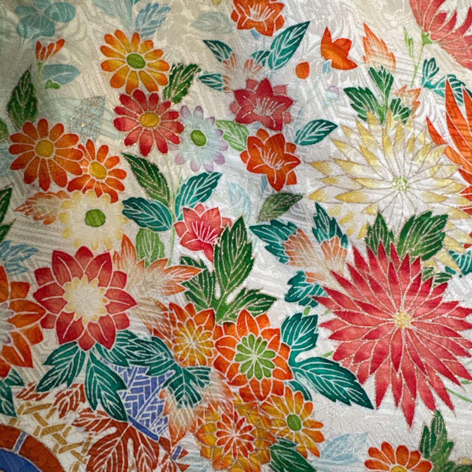 振袖フルセット(7点)・古典柄・鹿の子絞り・金駒刺繍・花車・牡丹・菊・桜・正絹 正絹・振袖フルセット・鹿の子絞り・金駒刺繍・花車・菊・FS409 - メルカリ