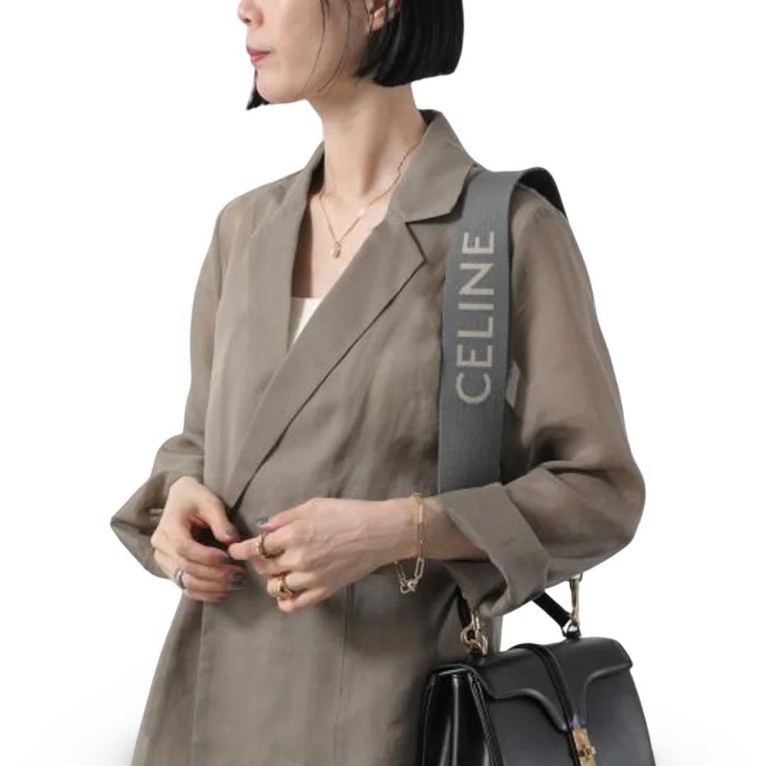 セリーヌ CELINE ジャカード ロングストラップ グレー 男女兼用 - メルカリ