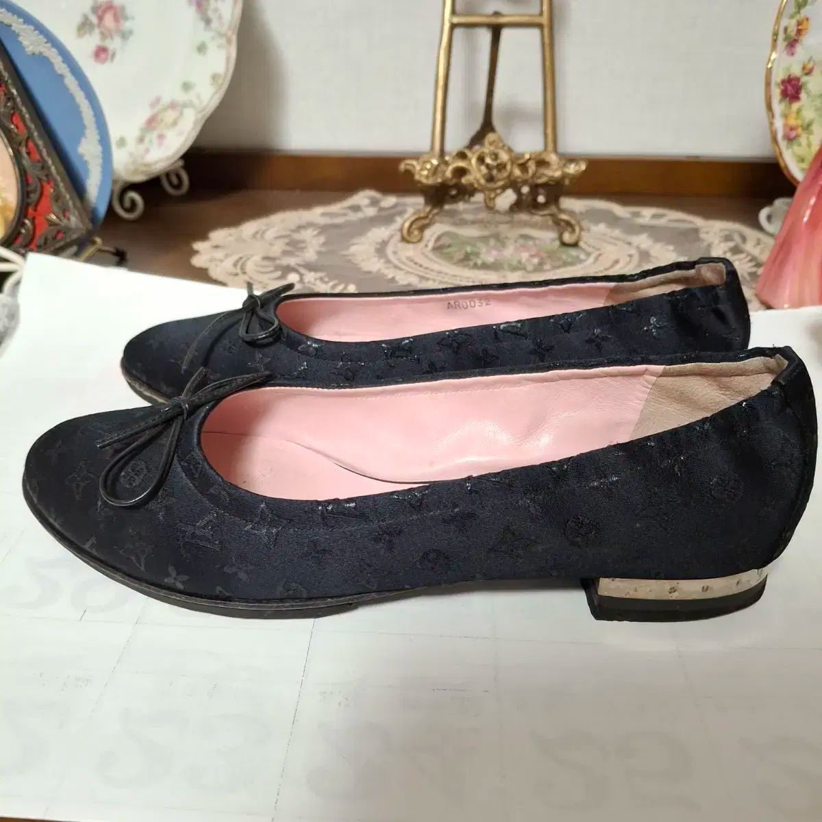 ルイヴィトン ブラック モノグラム バレリーナ フラットシューズ