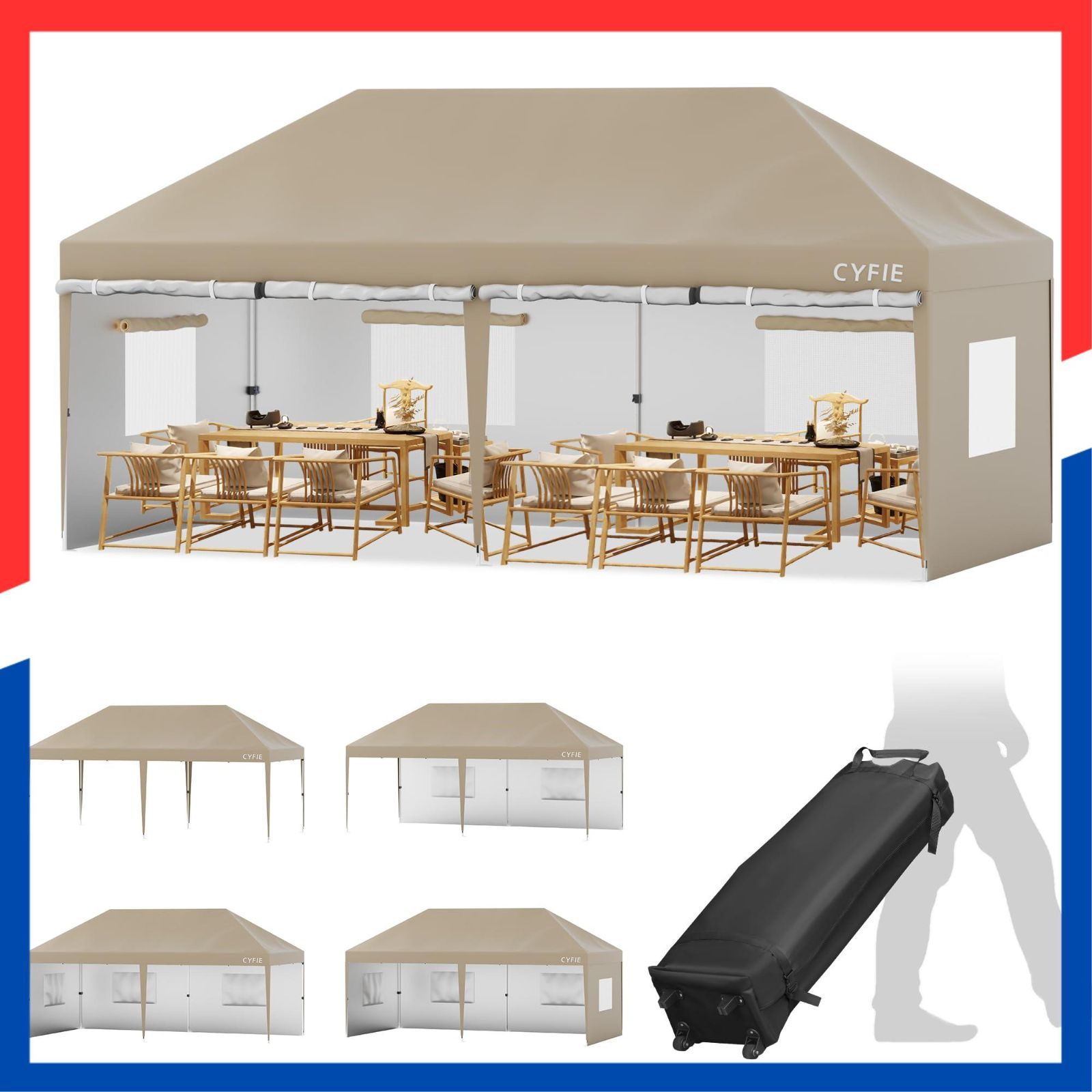 高さ3段階調節 ワンタッチテント 日除けコーティング ワンタッチ 高耐水加工 テント タープワンタッチタープテント スチールフレーム ワンタッチタープ 組立て簡単 サイドシート6枚付 持ち運び便利 防災砂袋 ペグ ロープ キャスターあった収納ケース