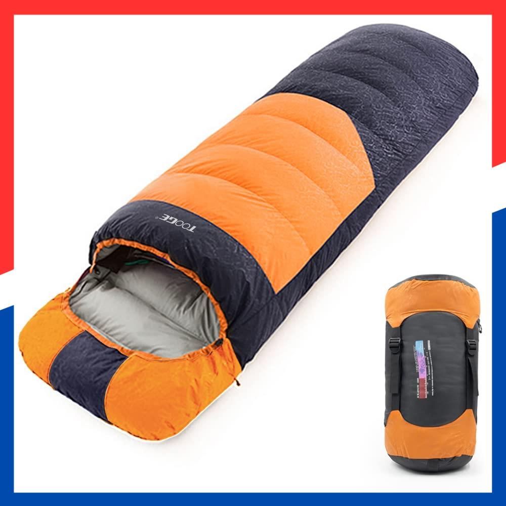 収納袋付き コンパクト 丸洗い 2個連結 登山 防水保温 二代目 最低温度-25℃ 防災 シュラフ ダウン 冬用 登山 寝袋 Tooge