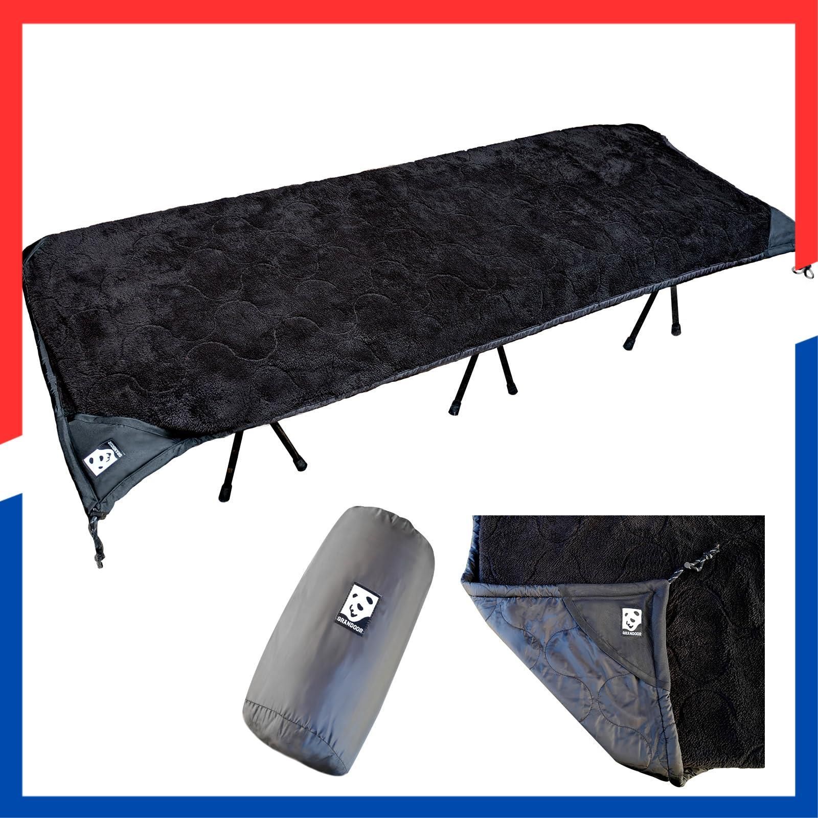 ブランケット 両面使用 マットカバー ボア 冬キャンプ リバーシブルコットカバー アウトドア 収納袋付き