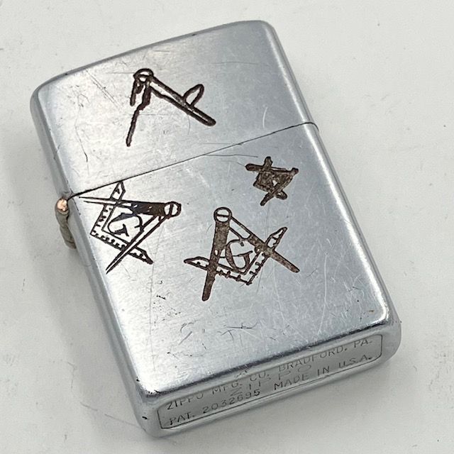 ZIPPO ビンテージ ジッポー 激 1951〜1953年 スチール製 フリーメイソン PAT 2032695