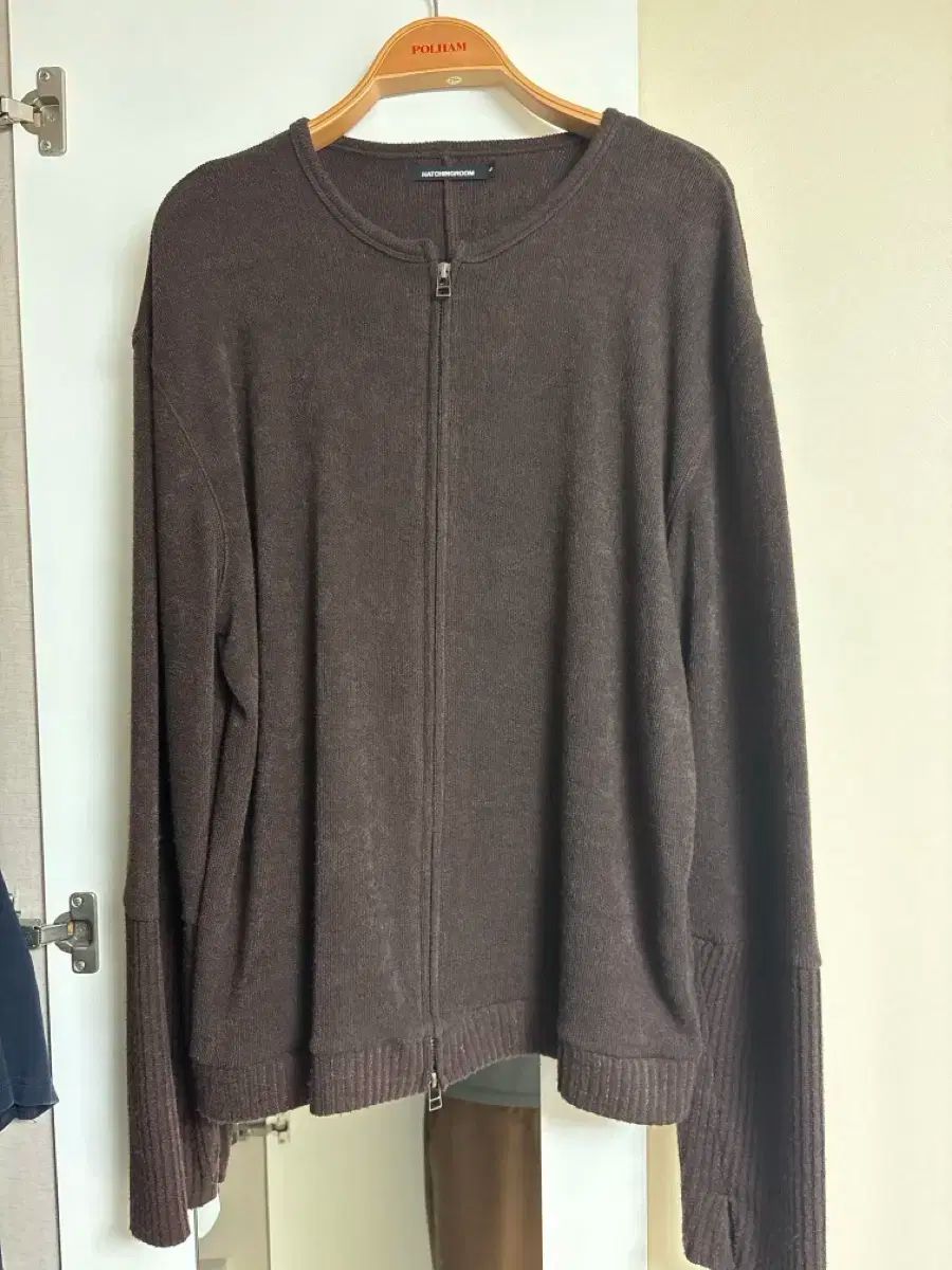 Hatchingroom ブラウン ニット ジップアップ カーディガン 5 105