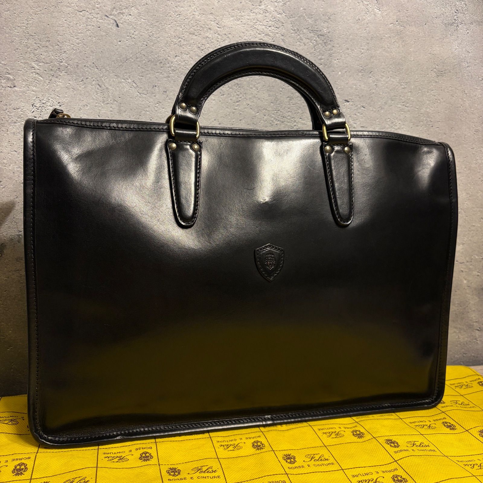 【未使用級✨】フェリージ ビジネスバック オールレザー 本革 9841-A Felisi フェリージ 9841 ビジネスバッグ ブリーフケース ブラック