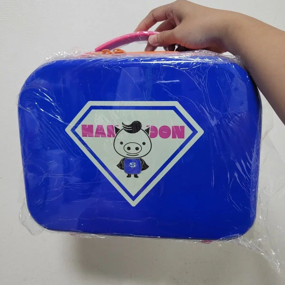 ハン돈 キャラクター 青 バッグ ミニキャリーケース