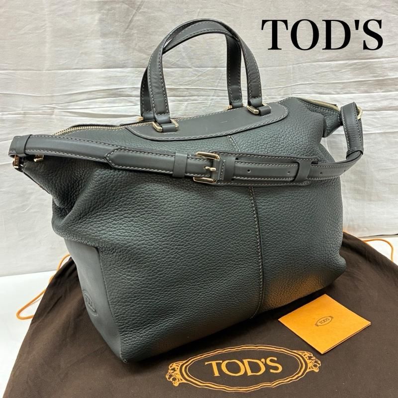 トッズ イタリア製 レザー 牛革 シボ革 オファー ハンド ショルダー