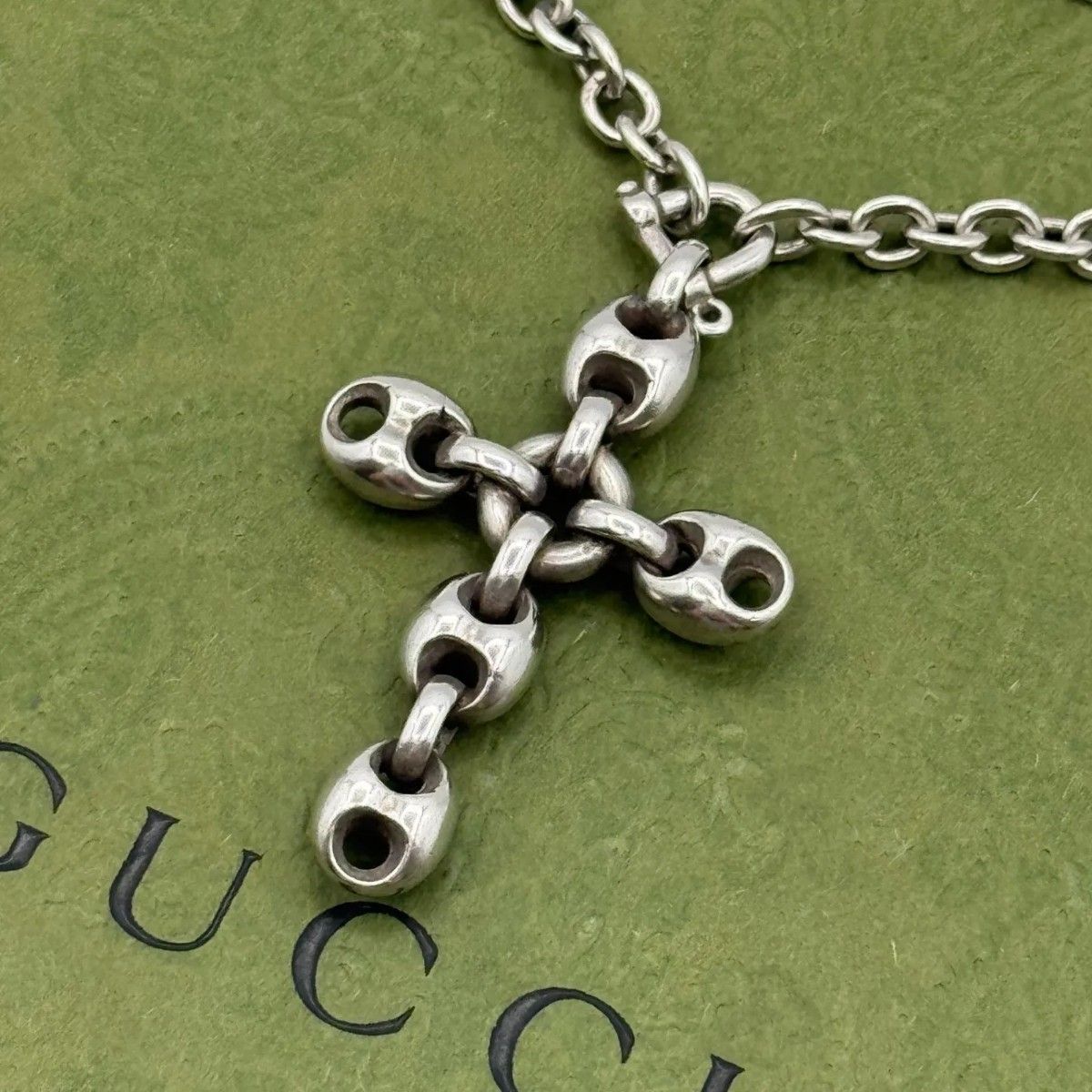 希少】GUCCI マリーナ クロス 十字架 60cm ロング ネックレス 101627 