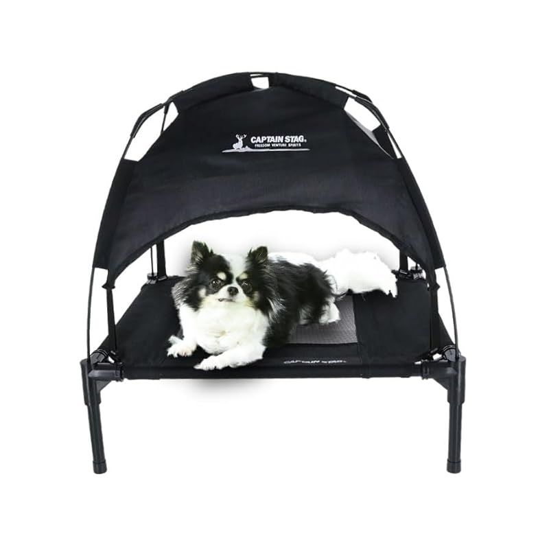 CAPTAIN STAG キャプテンスタッグ ドッグテントコット S ペット用品 ドッグテントコット 折りたたみ ベット ペットコット 鹿番長 キャンプ アウトドア ブラック