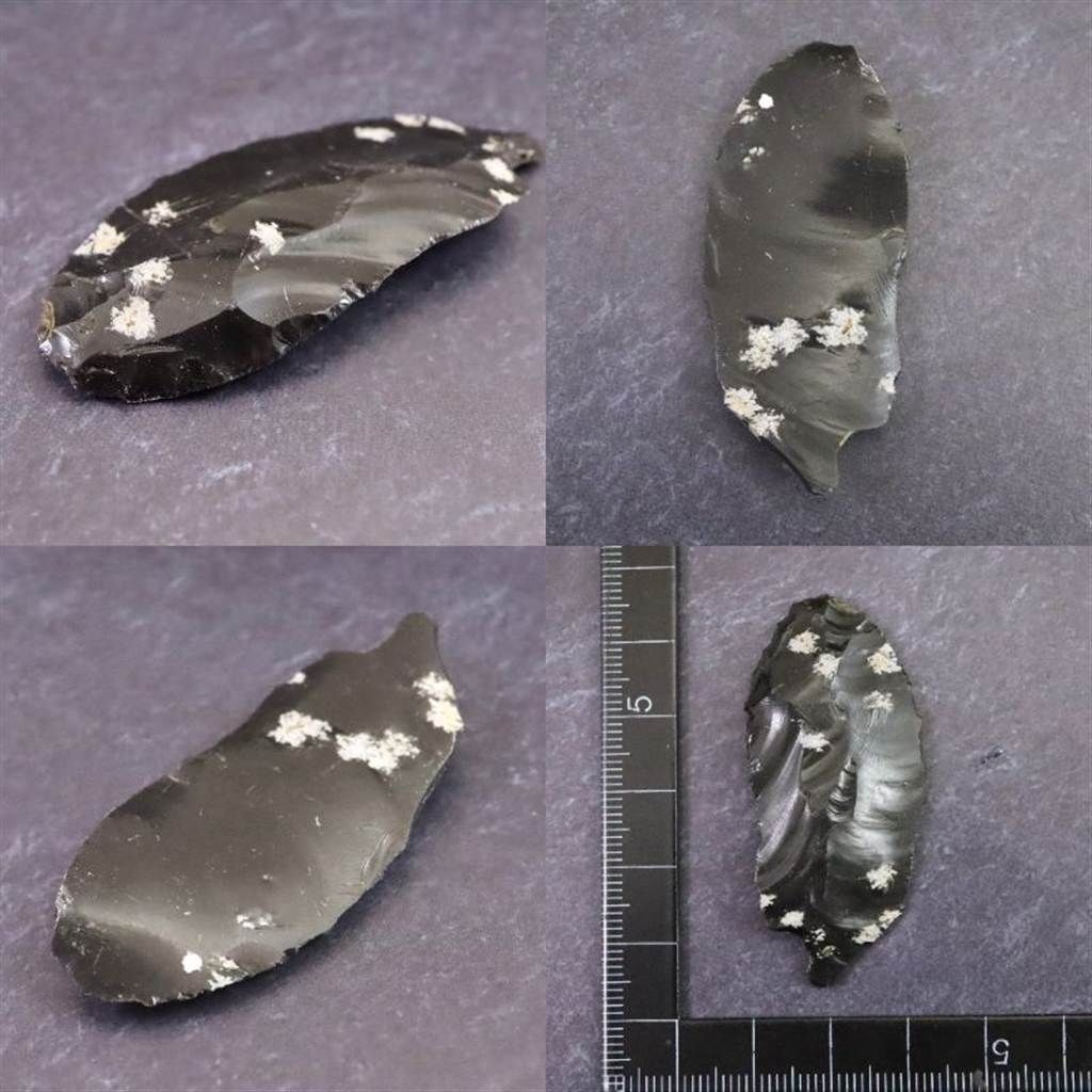 黒曜石 打製石器 52mm 後期旧石器時代 東北・北海道地域 5.5g 【榎本