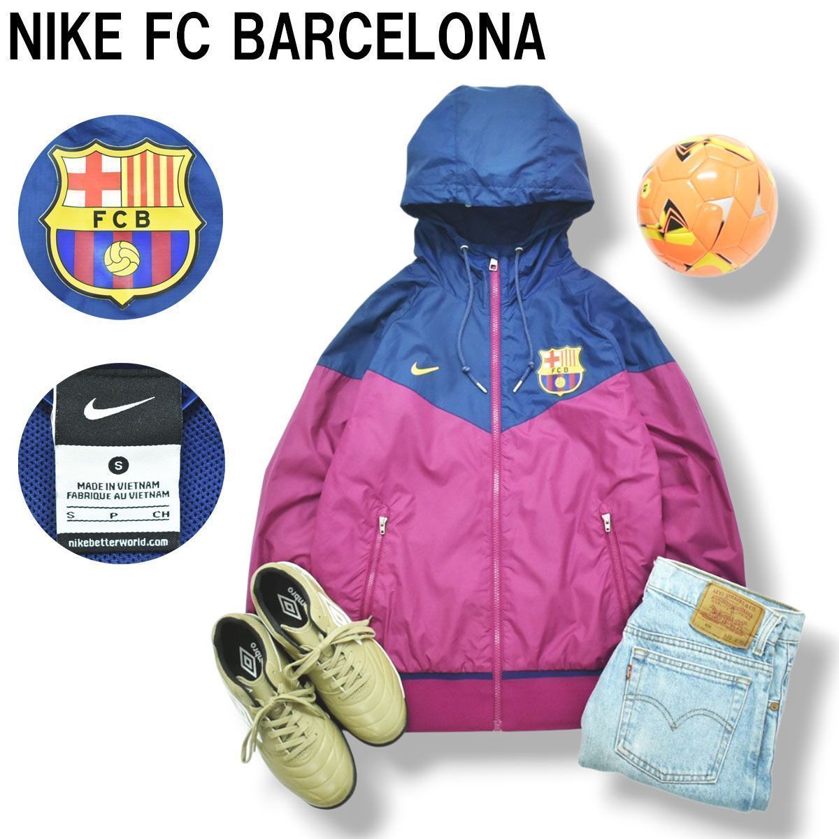 美品！Nike FC Barcelona バルセロナ トラックジャケット NIKE ナイキ バルセロナ トラックジャケット サッカー M 青 12671 | fuufu