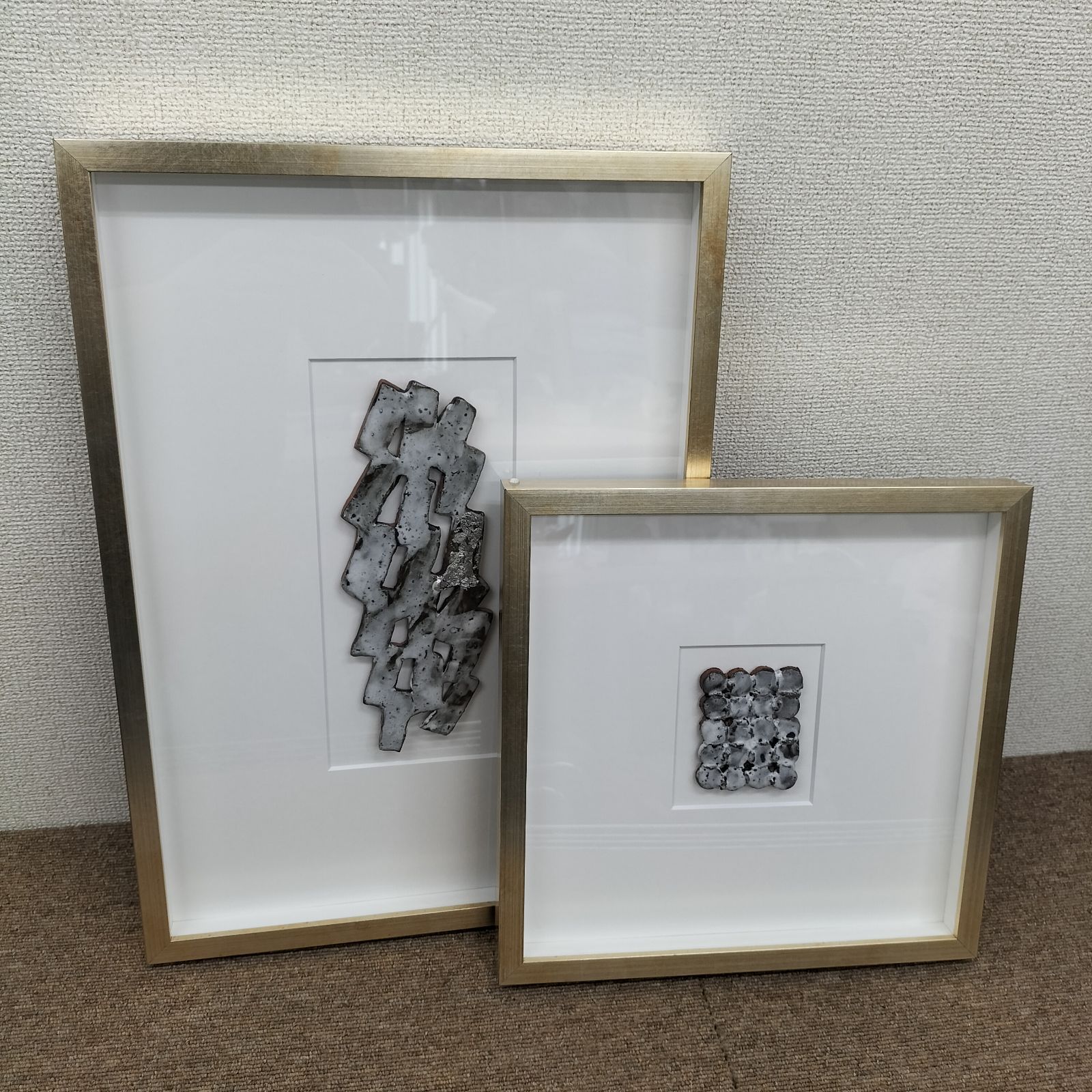 アートパネル2点セット ゴールド 陶器 モデルルーム ウォールアート インテリア K 2511 IN 8