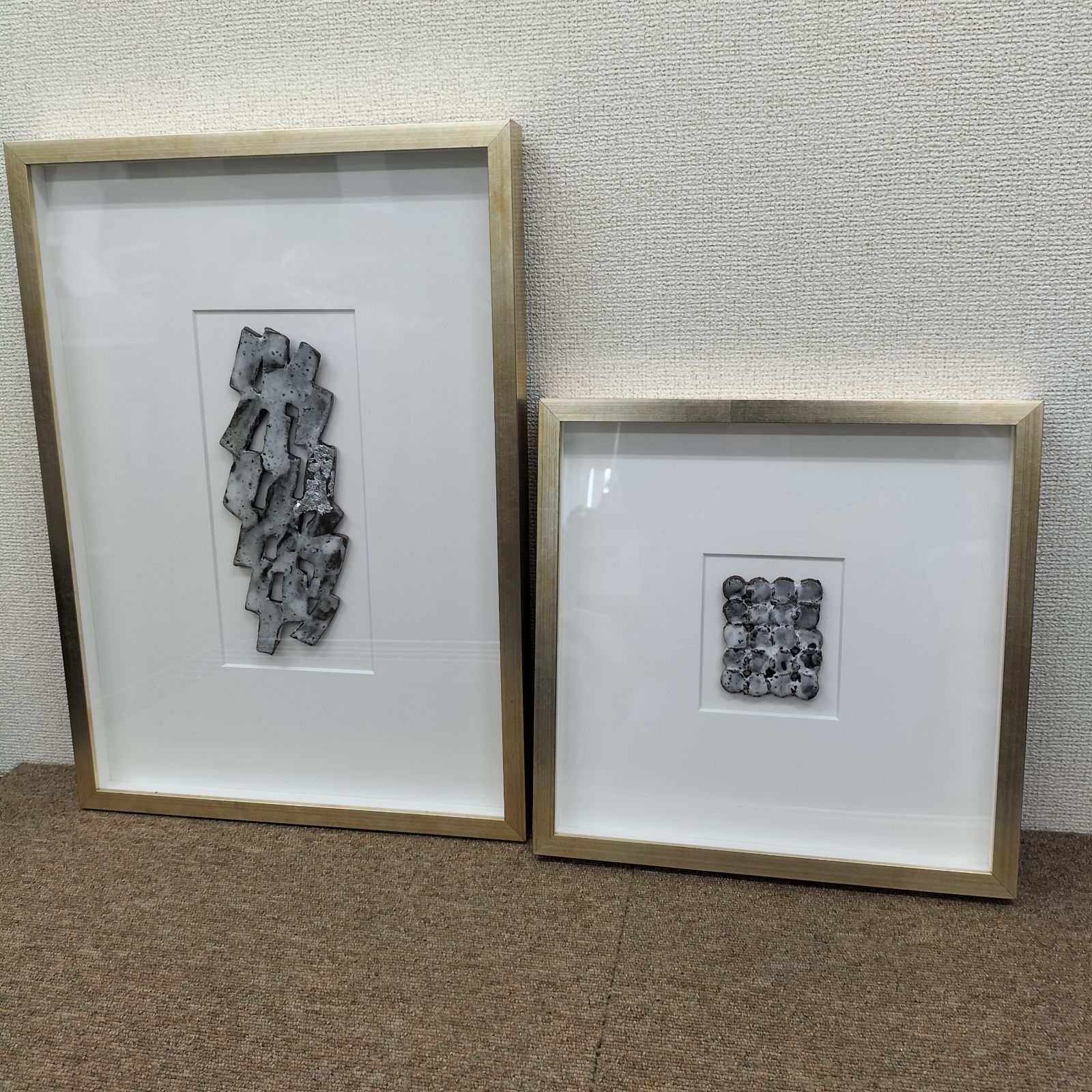  アートパネル2点セット ゴールド 陶器 モデルルーム ウォールアート インテリア K 2511IN8 卓上コレクション 置物 インテリア小物