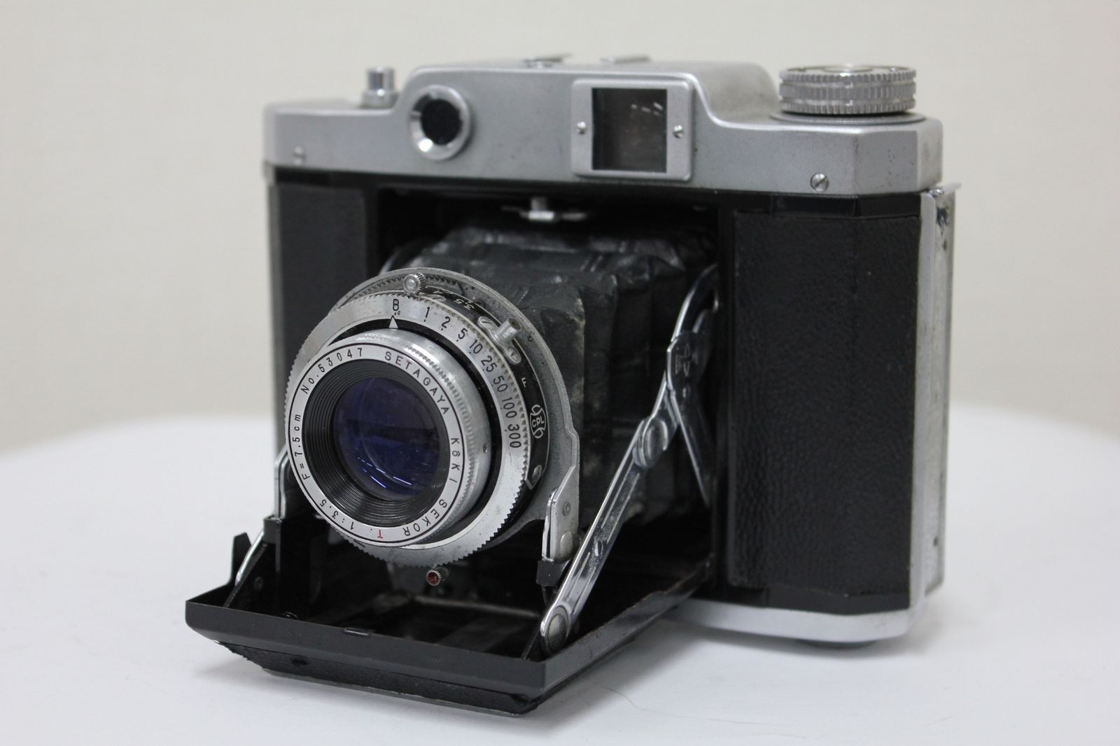 返品保証 マミヤ Mamiya-6 SETAGAYA KOKI SEKOR T 7.5cm F3.5 蛇腹カメラ e3655