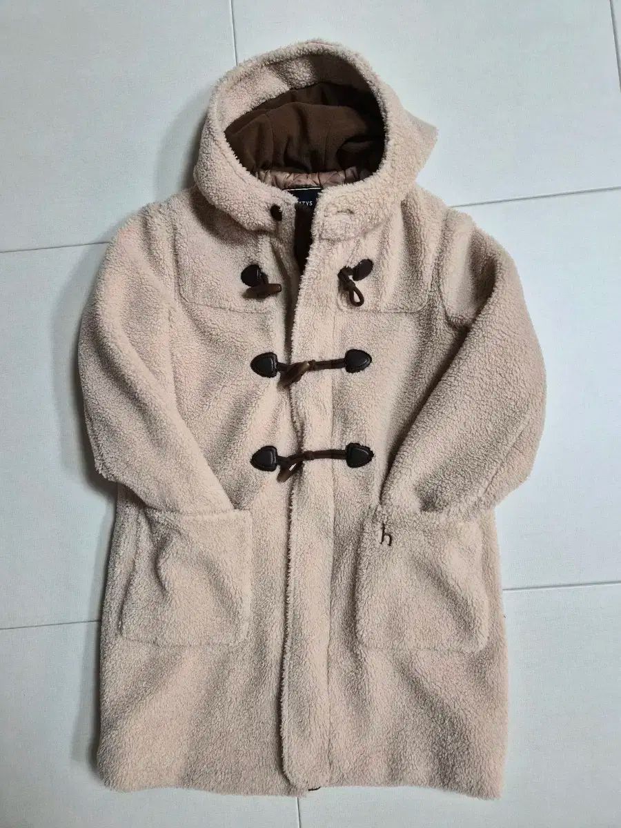 Hazzys Kids へジスキッズ ベージュ ボア トグルボタン コート