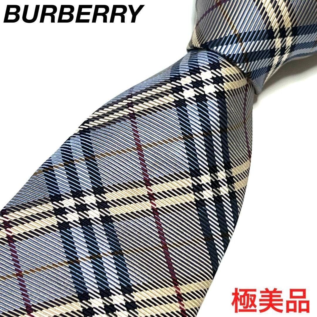 BURBERRY ノバチェック 総柄 ライトブルー ネクタイ 05116a40