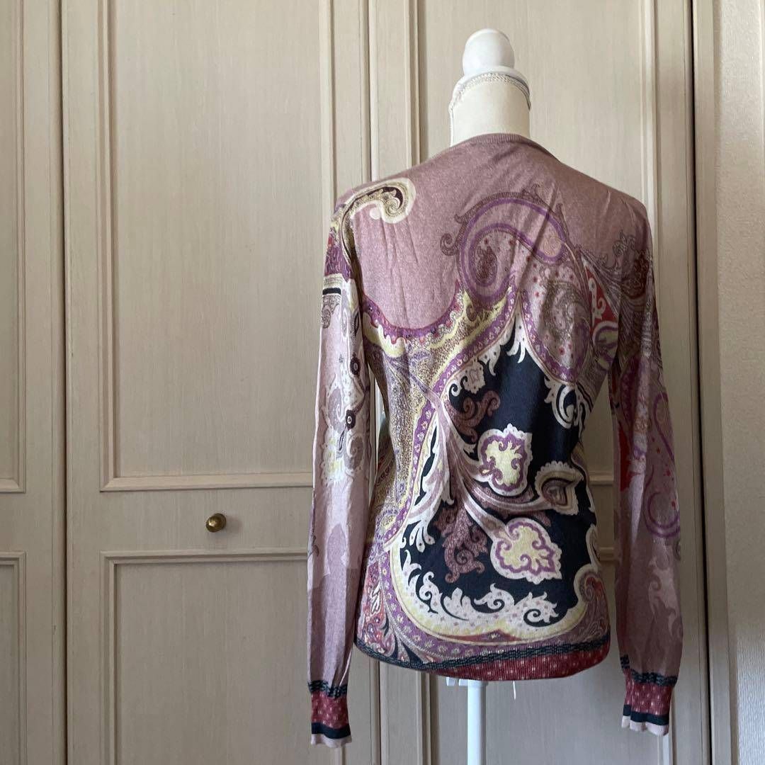 9 エトロ ETRO 花柄 ペイズリー ニット シルク カシミヤ カシミア