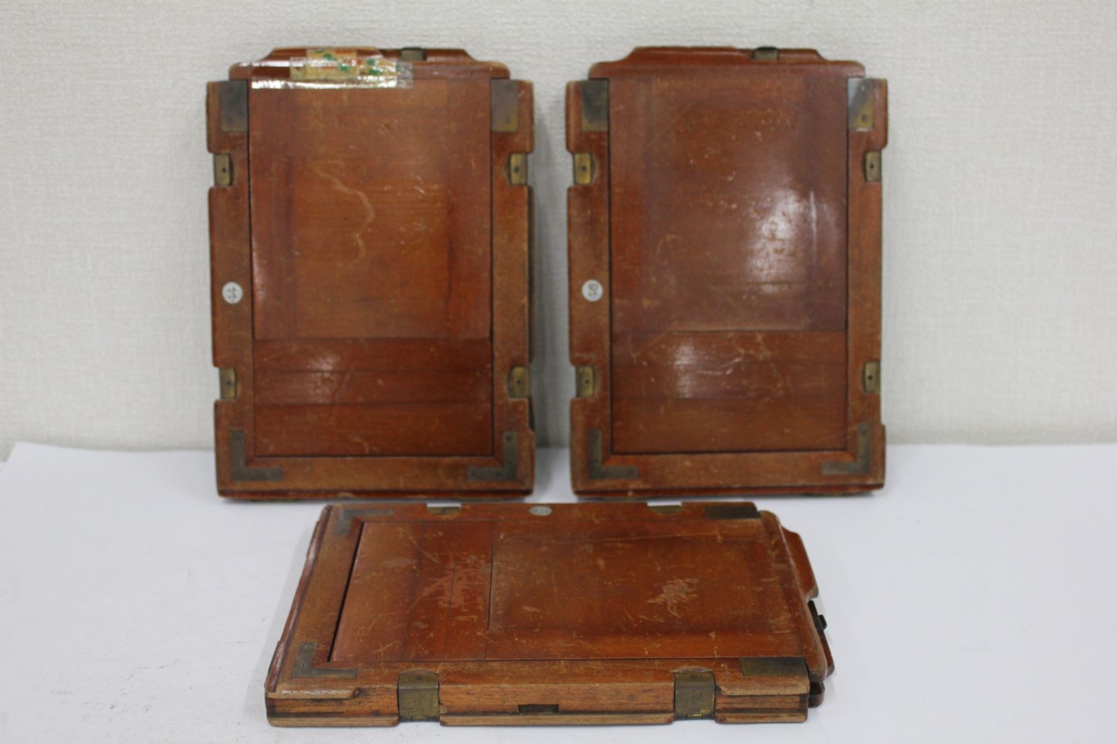 返品保証 大判木製フィルムホルダー 内部フレーム枠18cm×12.2cm 自己採寸 3枚セット e3679