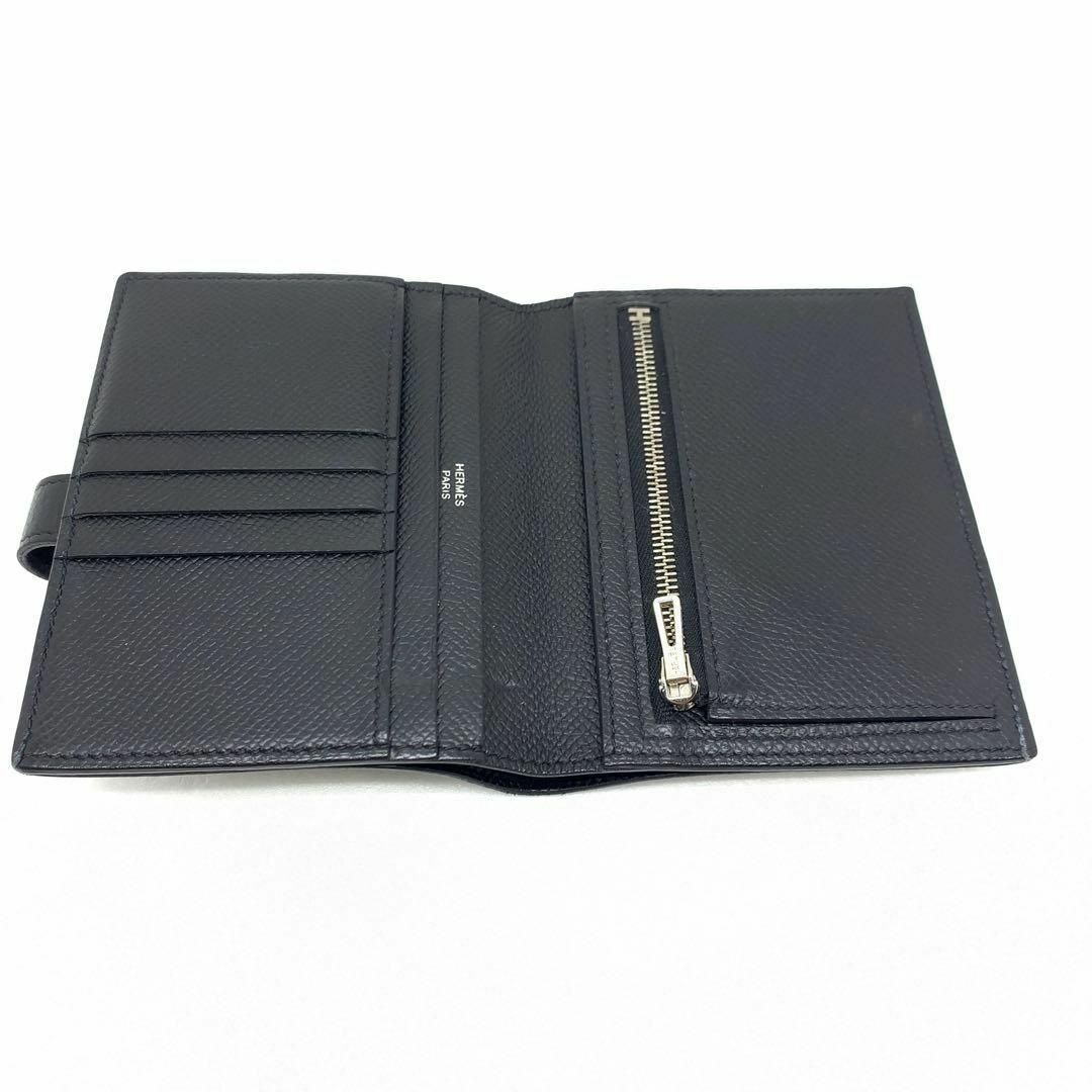HERMES ベアン コンパクト シルバー 金具 財布 黒色 0851s/ - メルカリ