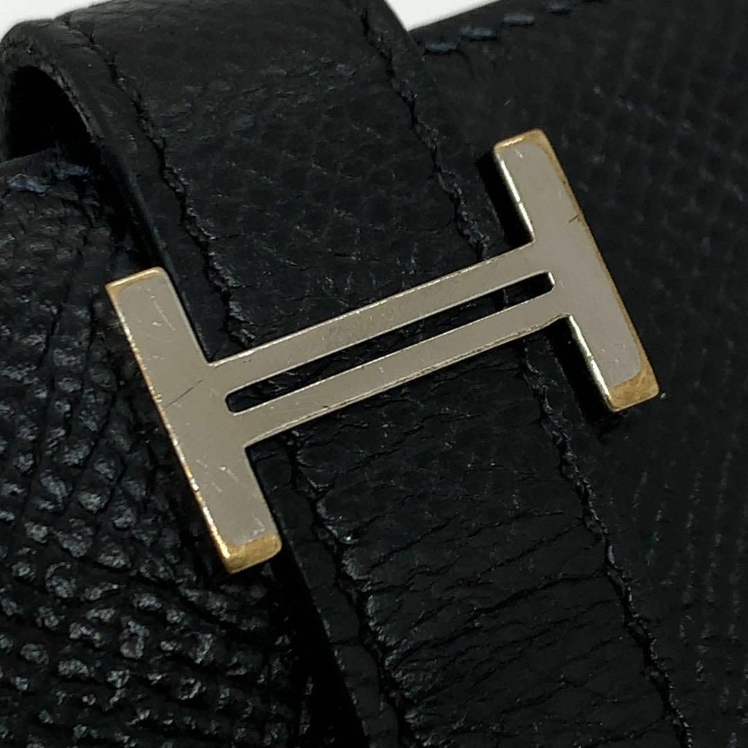 HERMES ベアン コンパクト シルバー 金具 財布 黒色 0851s/ - メルカリ