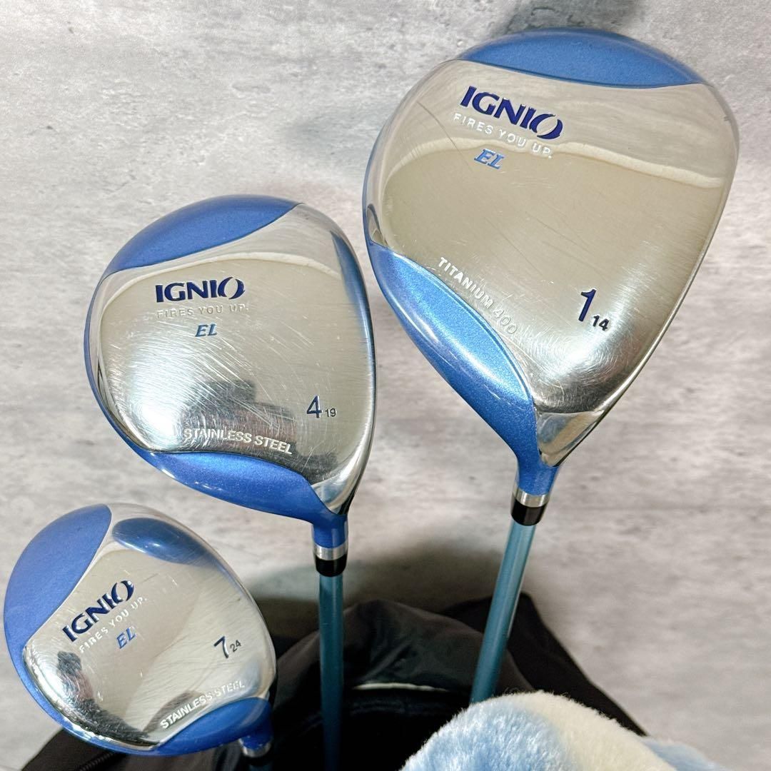 ゴルフクラブセット レディース IGNIO イグニオ ハーフセット 8本 Fitway キャディバッグ付き フレックスL 女性 右利き K 184