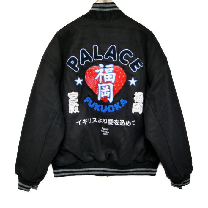 PALACE パレス 福岡オープン 正規 25AW FUKUOKA VARSITY JACKET バーシティジャケット スタジャン P29JK126 BLACK ブラック 黒 XL
