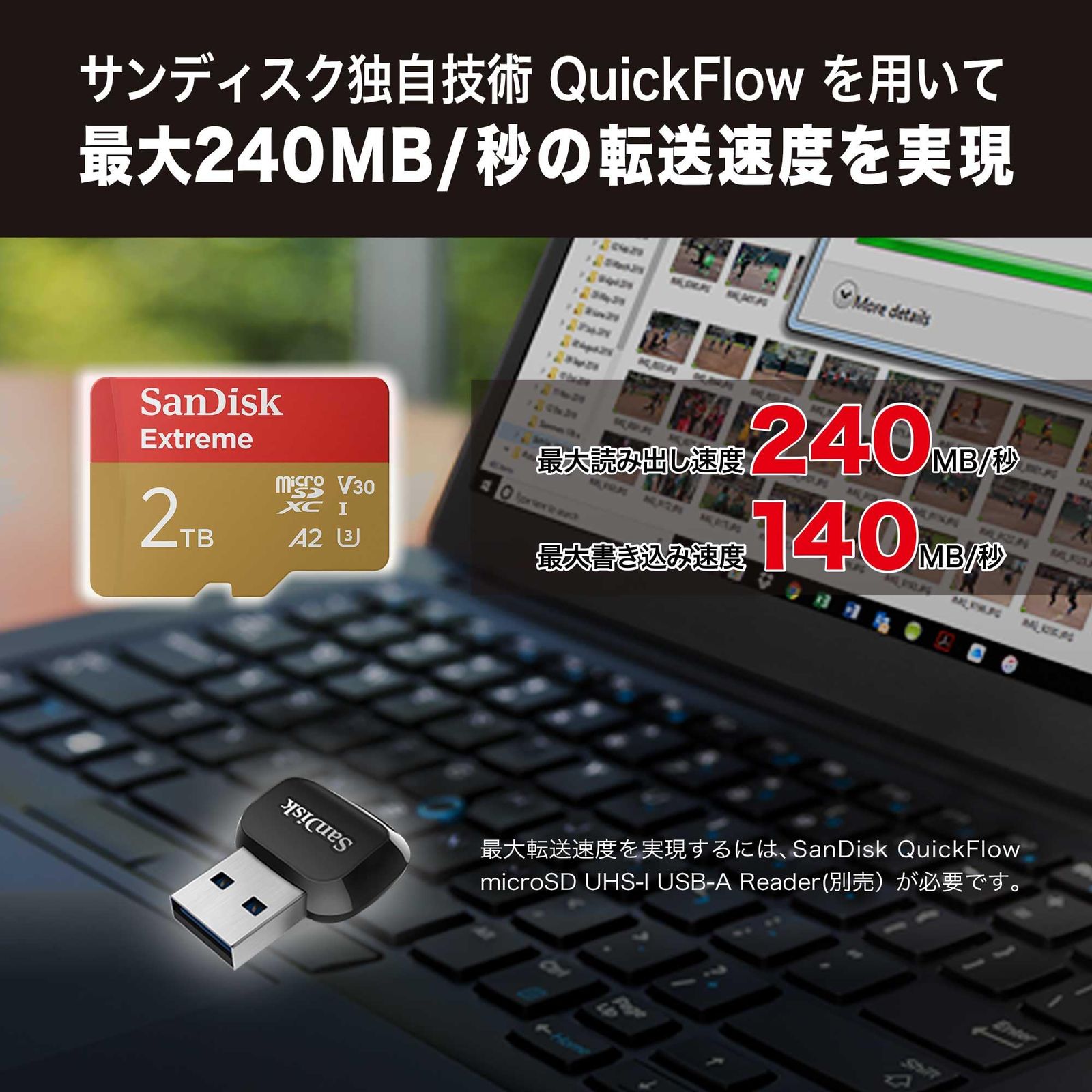 サンディスク SanDisk microSD 2 TB UHS I U 3 V 30 書込最大140 MB s Full HD 4 KExtreme SDSQXAV T 00 GH MA