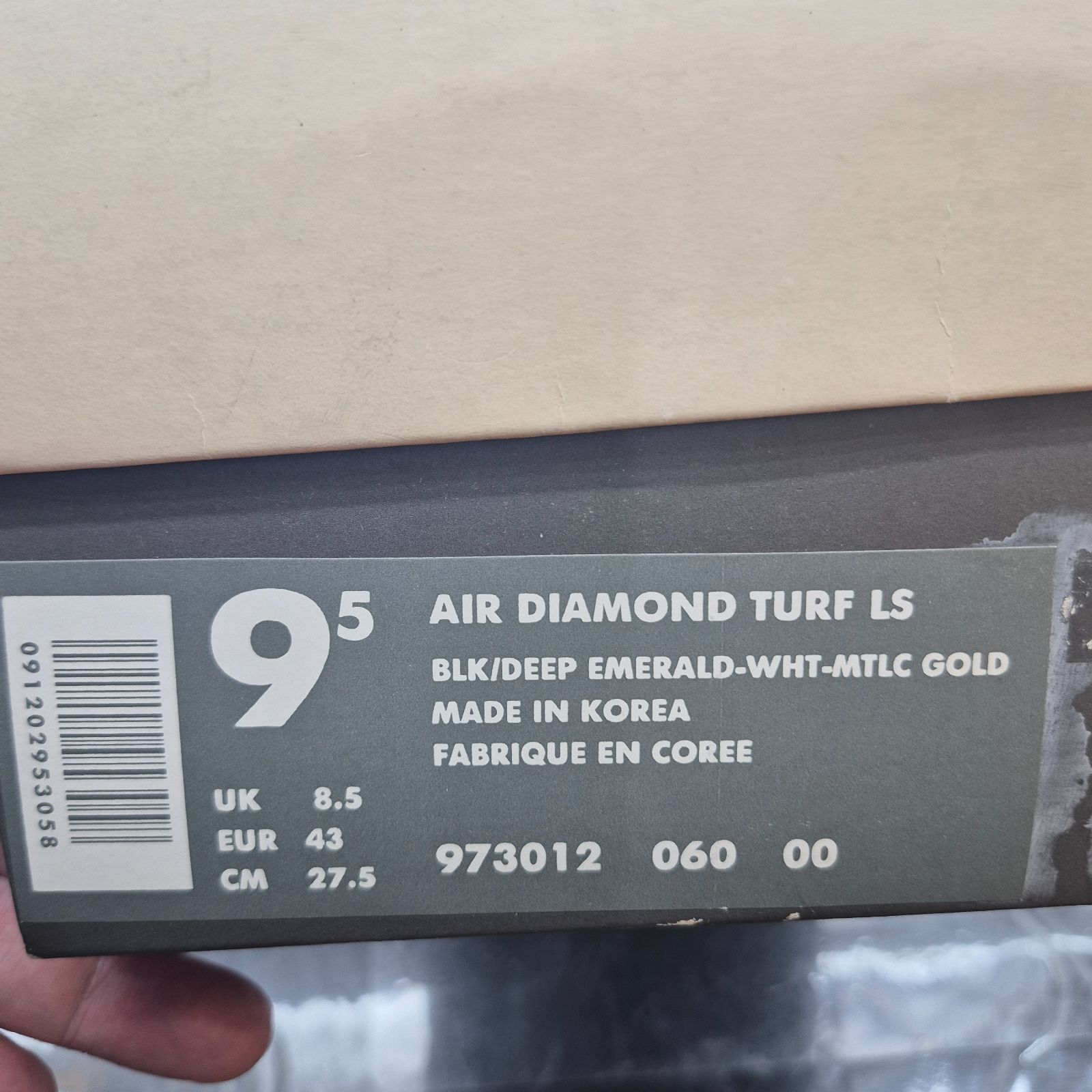 11 15 までNIKE製品ラスト 1993 Nike Air Diamond Turf LS Emerald エア ダイアモンド ターフ エメラルド 973012-060 US9.5 withBOX オリジナルデッド