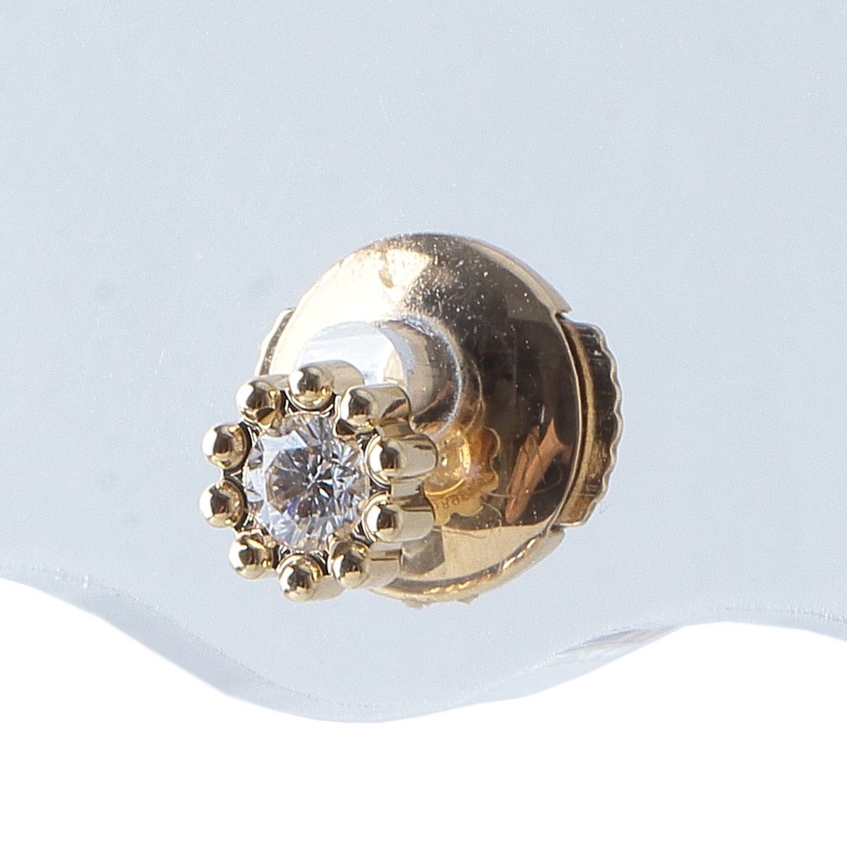 ディオール ミミローズ ダイヤ シングル ピアス Au 750 YG 仕上げ済 Christian Dior 23934