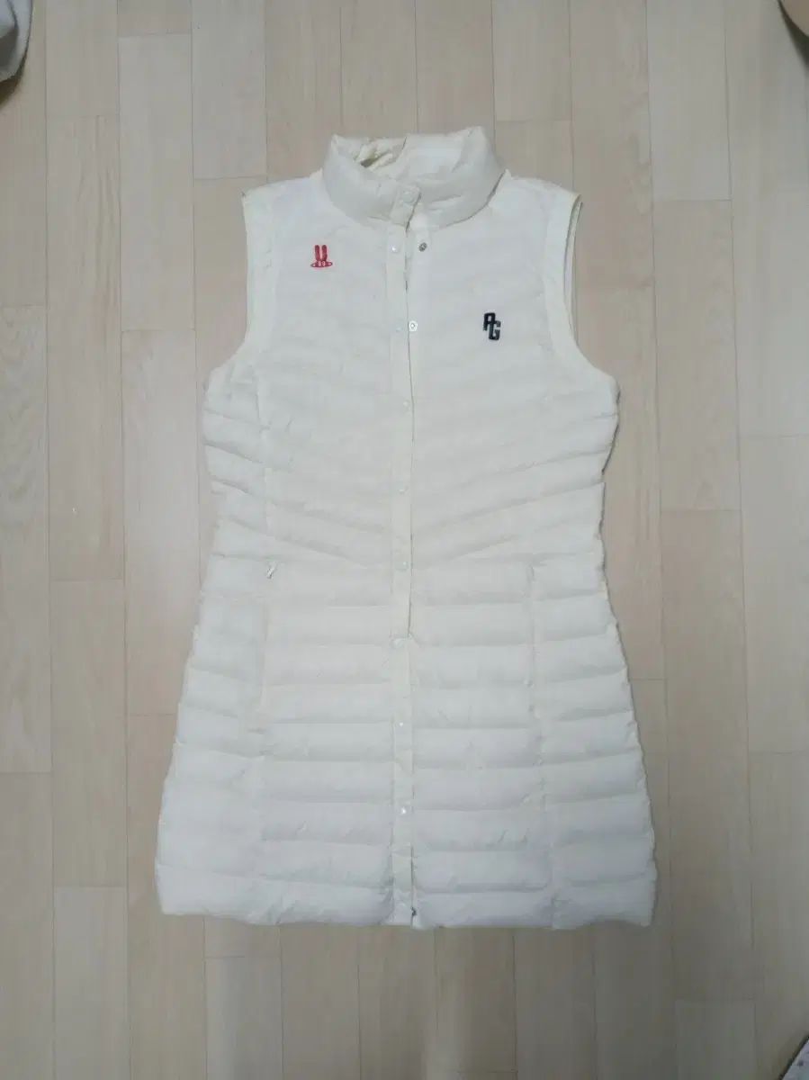 パーリーゲイツ レディース ロング ダウン ベスト アイボリー