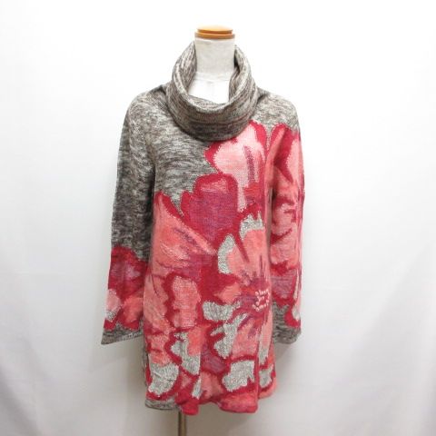 ヒロココシノ HIROKO KOSHINO オフタートル ニット チュニック 38 茶