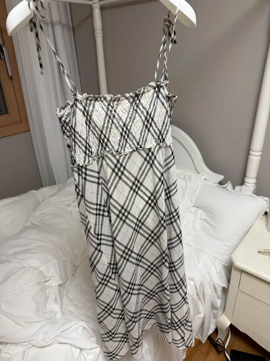 バーバリー ロンドン ブルーレーベル ワンピース グレー アイボリー チェック柄 ヴィンテージ