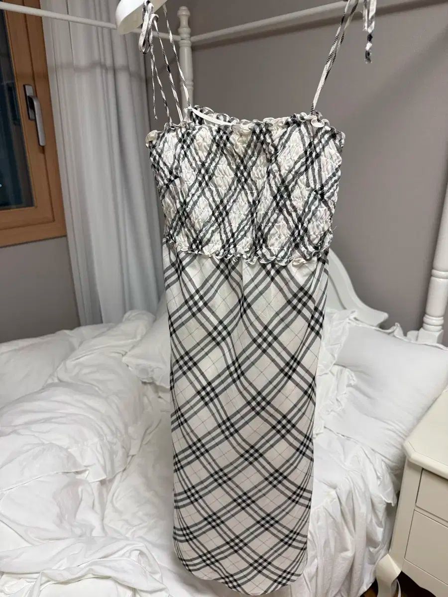 バーバリー ロンドン ブルーレーベル ワンピース グレー アイボリー チェック柄 ヴィンテージ