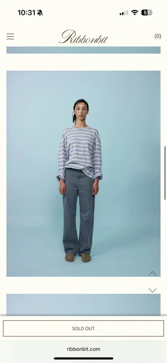 リボン빛 ヒューゴデニム グレー S