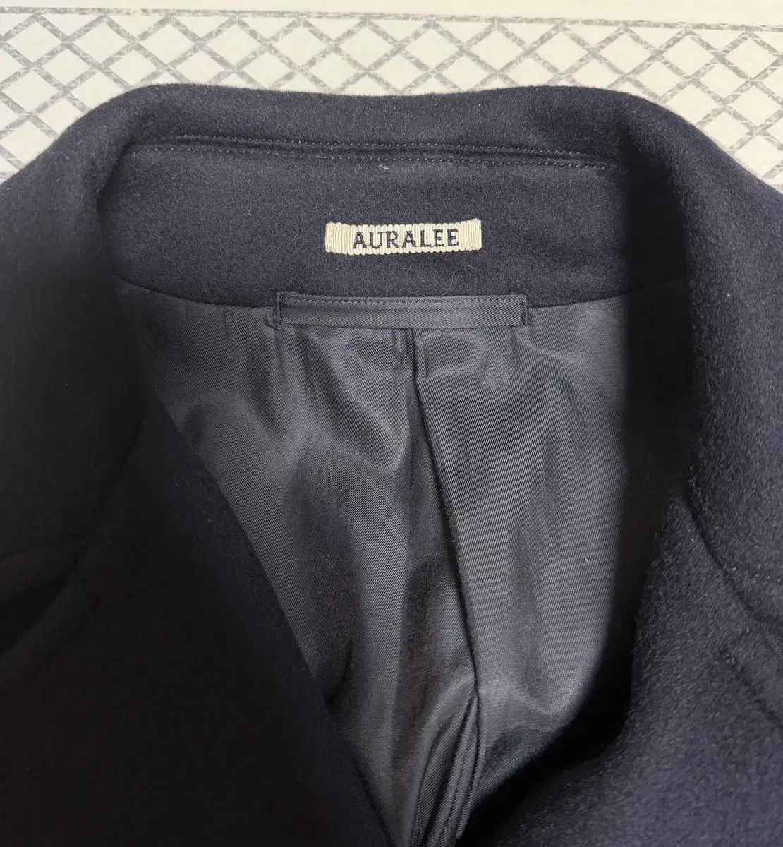 オーラリー ウールコート ネイビー 5