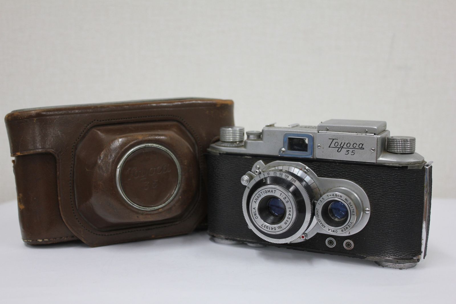 品 Toyocaflex 35 OWLA Anastigmat 4.5cm F3.5 横二眼カメラ e3712