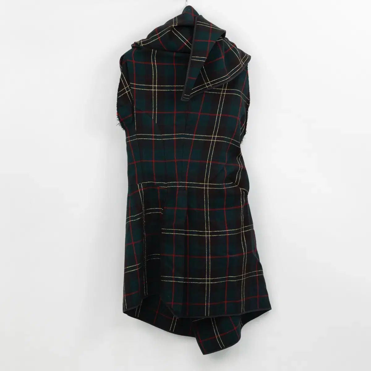  コム デ ギャルソン ヴィンテージ 1999 SHOPEE ブラック グリーン 長袖 七分袖 ひざ丈ワンピース