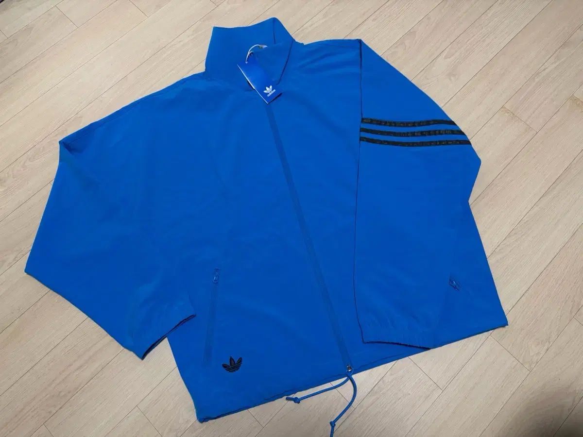 アディダス オリジナル オーバーサイズ 3本線 ブルー トラックジャージ L