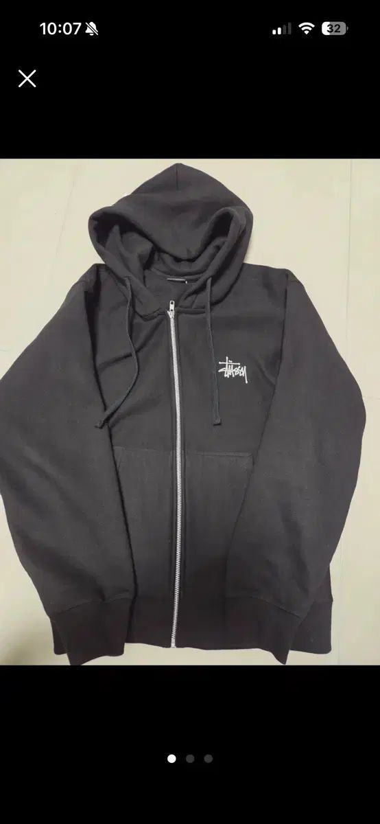 STU ブラック ベージュ フードジップアップ