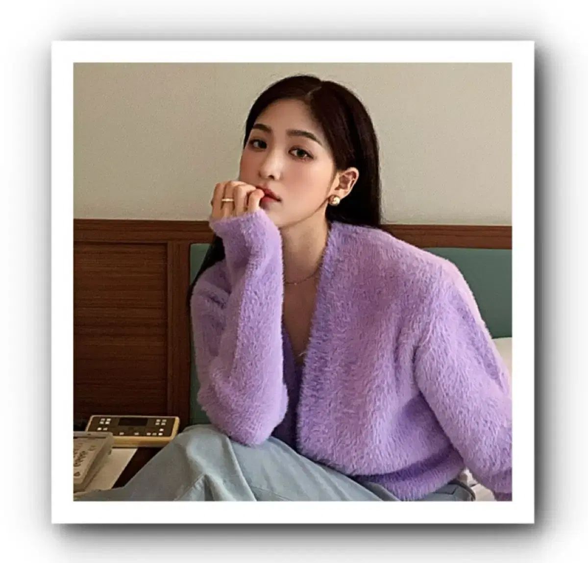 ユアネームヒア アンゴラニット カーディガンset