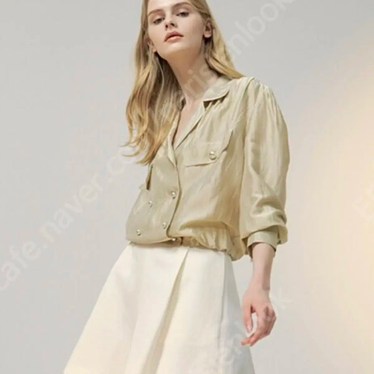 LANVIN シルク ブレンド ダブル ブラウス 82サイズ 55