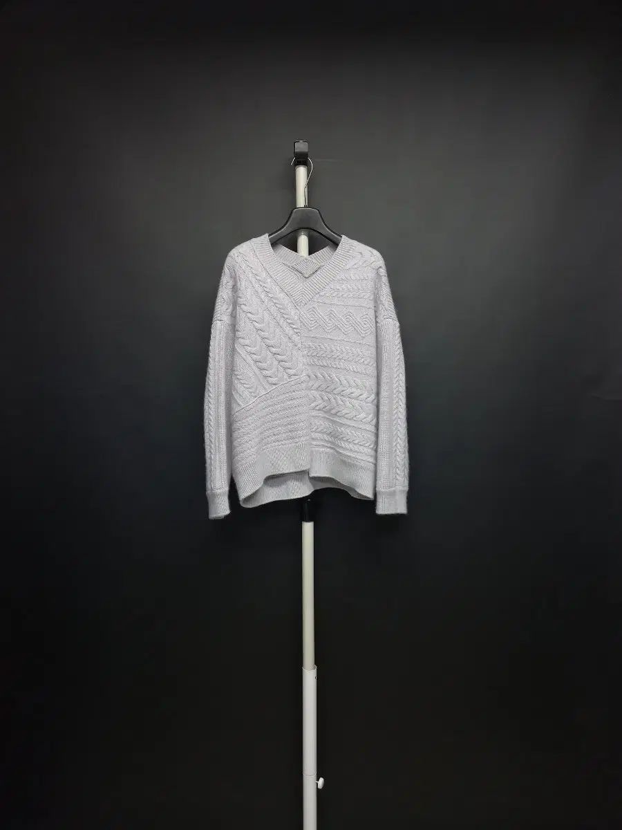 システム 秋冬 ラベンダー ウール ニット プルオーバー F 33-77