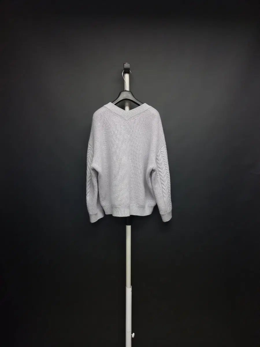 システム 秋冬 ラベンダー ウール ニット プルオーバー F 33-77