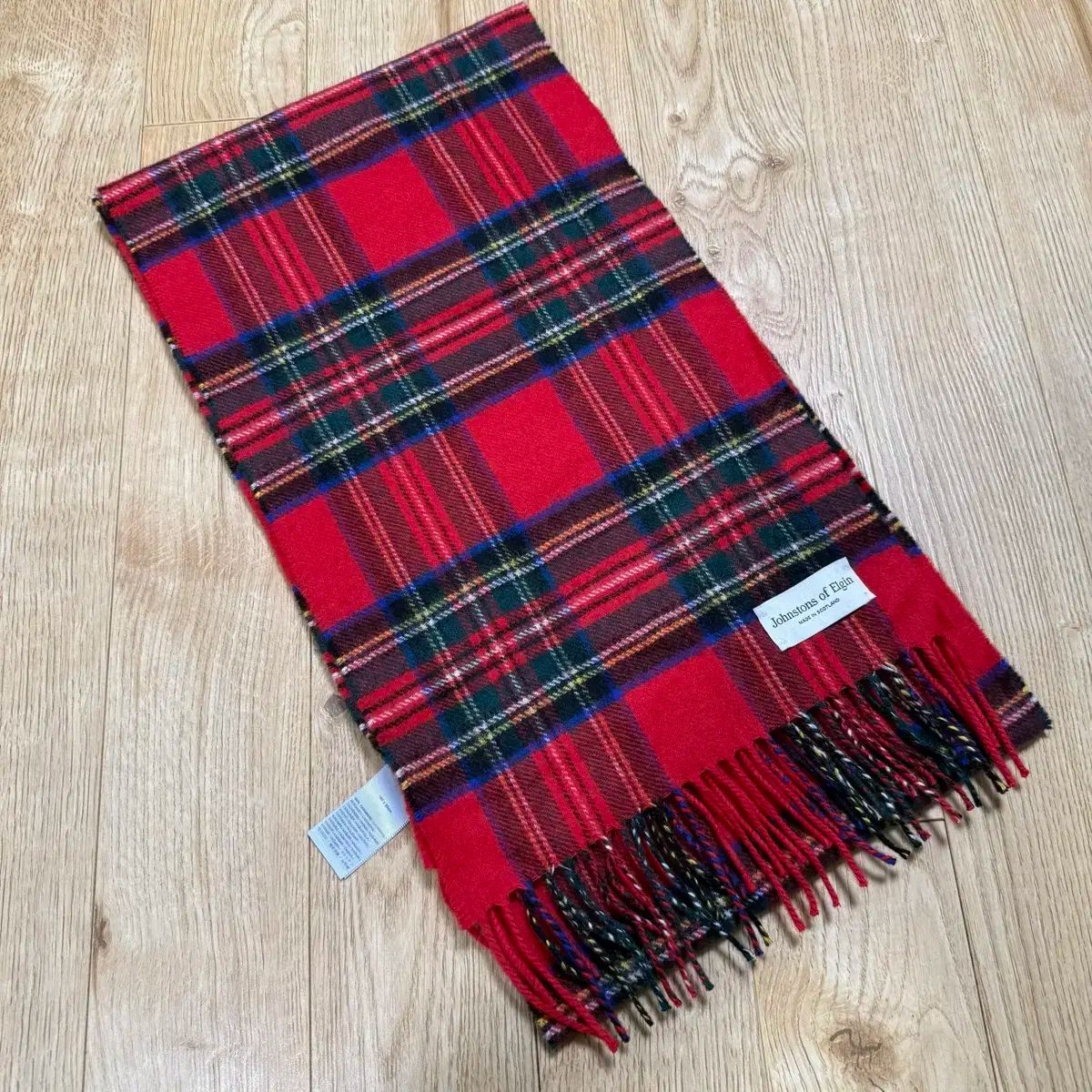 ジョンストンズ オブ エルガン カシミア ウーブン スカーフ Royal Stewart