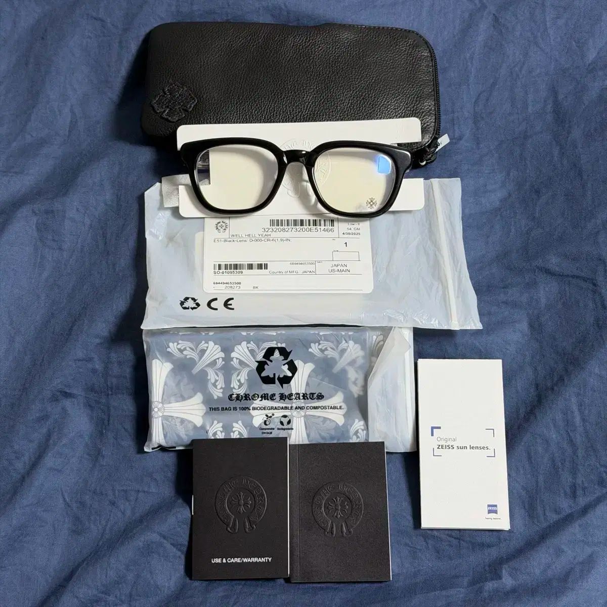 OS 25FW CHROME HEARTS クロムハーツ WELL HELL YEAH メガネ ブラック シルバー