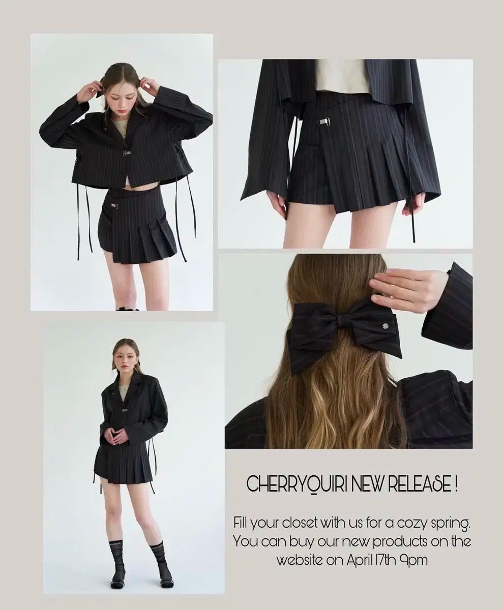 さくらんぼクエリー ストライプ セットアップ ジャケット スカート