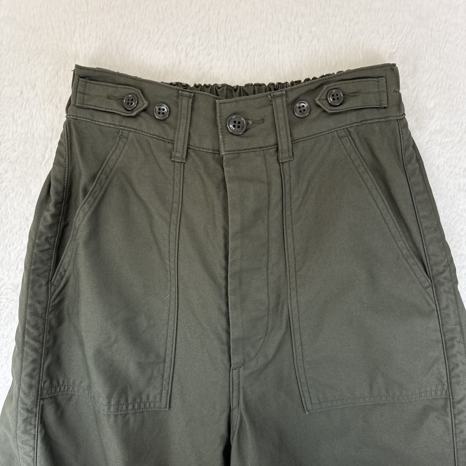 ordinary fits オーディナリーフィッツ ワイドベイカーパンツ ジェームスパンツ カーキ オリーブ サイズ00 コットン